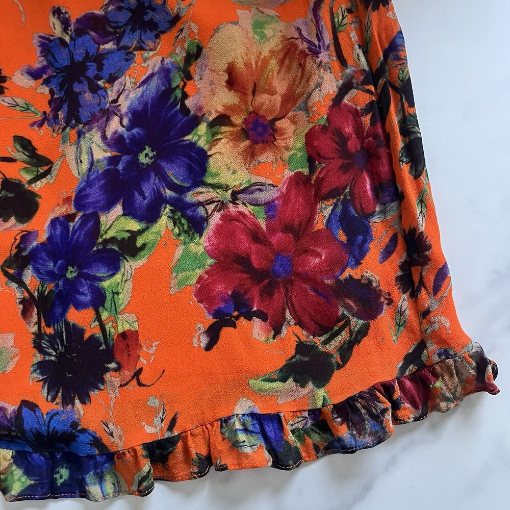Rat & Boa Naomi Mini dress Orange floral Sz Small Coquette Core Boho Festival - Picture 10 of 11